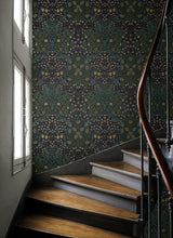 Seabrook Victorian Garden Blue Wallpaper