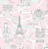 Seabrook Paris Scene Pale Pink Wallpaper