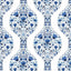 Seabrook Floral Ogee Bluestone Wallpaper