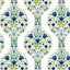 Seabrook Floral Ogee Cobalt & Spring Green Wallpaper