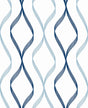 Seabrook Ogee Ribbon Celtic Blue & Dewdrop Wallpaper
