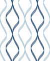 Seabrook Ogee Ribbon Celtic Blue & Dewdrop Wallpaper