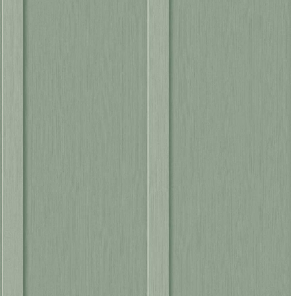 Seabrook Faux Board & Batten Green Wallpaper