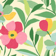 Seabrook Garden Block Floral Pink & Kelly Green Wallpaper