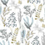 Seabrook Wild Garden Glacier Blue & Matte Brass Wallpaper