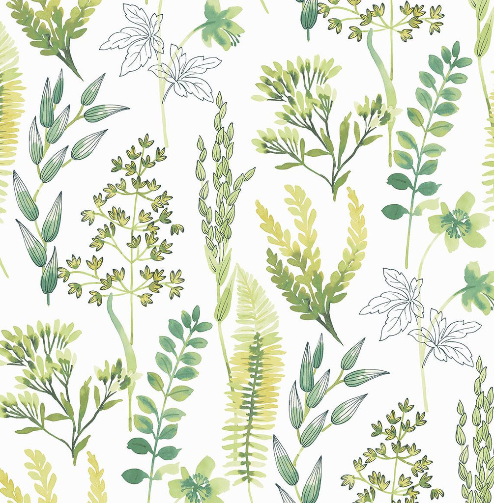 Seabrook Wild Garden Green Wallpaper
