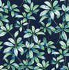 Seabrook Leaf Trail Navy & Spearmint Wallpaper