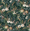 Seabrook Vintage Floral Forest Green Wallpaper