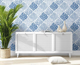 Seabrook Seaweed Blue Wallpaper