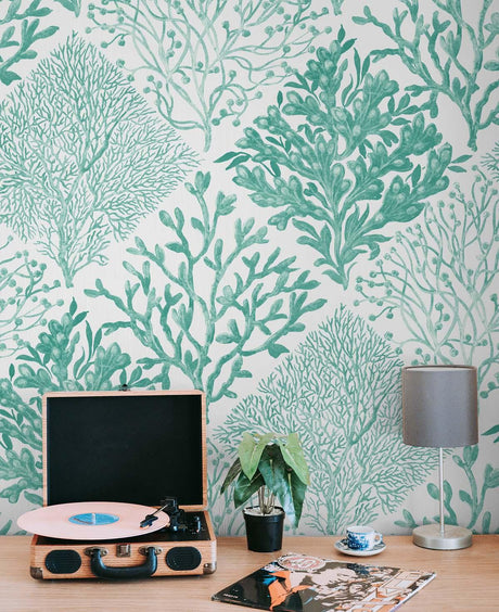 Seabrook Seaweed Green Wallpaper
