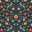 Seabrook Bird Toile Midnight Blue Wallpaper