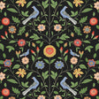 Seabrook Bird Toile Onyx Wallpaper