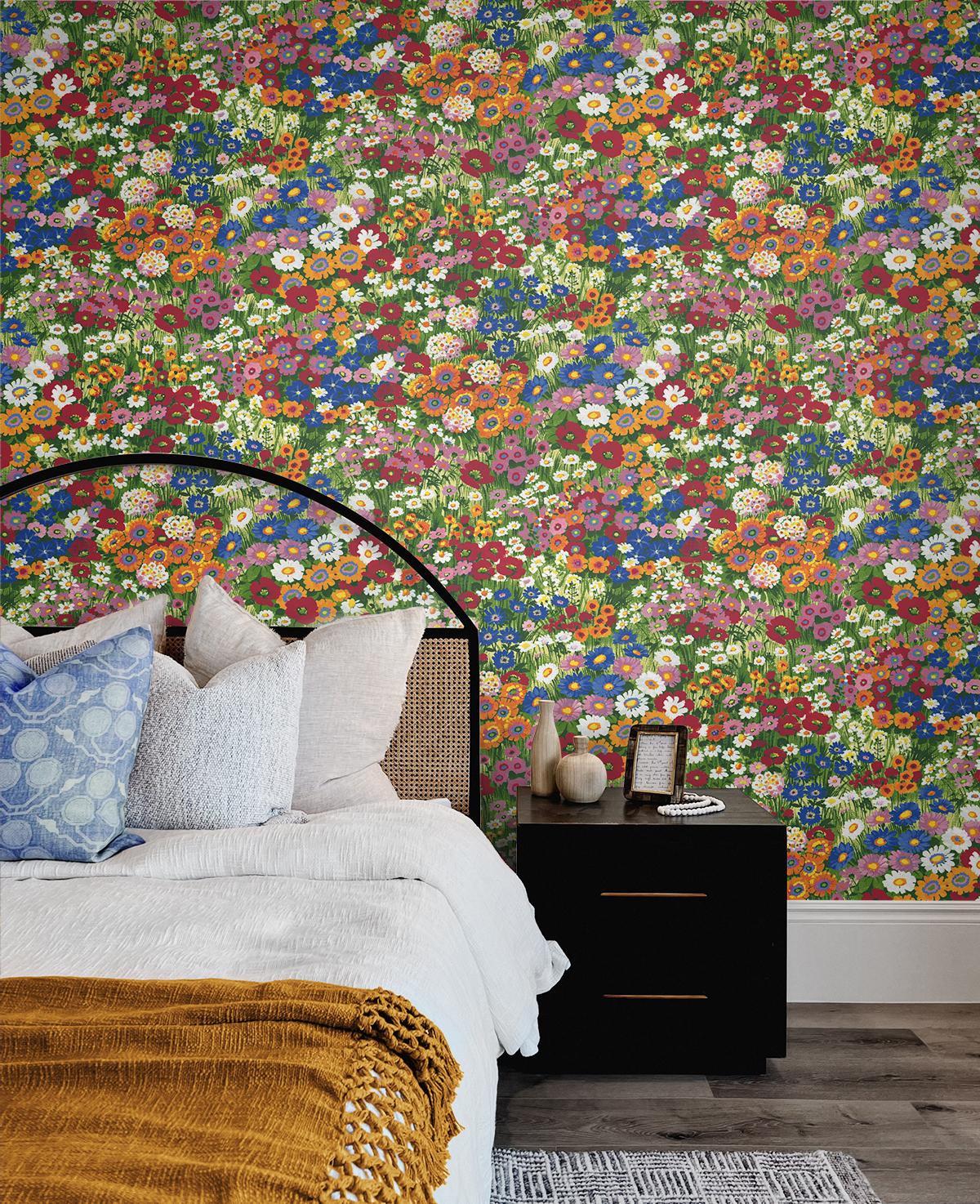 Seabrook Floral Meadow Multicolored Wallpaper