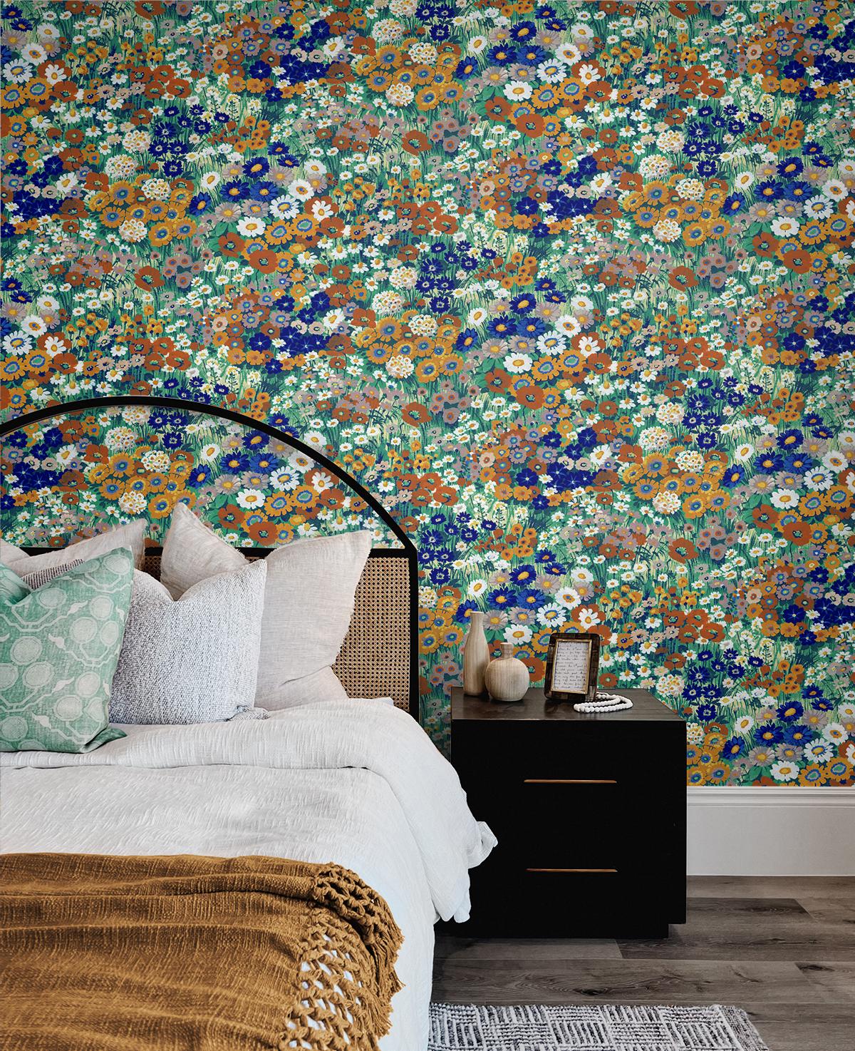 Seabrook Floral Meadow Multicolored Wallpaper