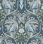 Seabrook Bird Ogee Navy & Fern Green Wallpaper