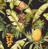 Seabrook Pineapple Floral Ebony Wallpaper