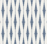 Seabrook Striped Ikat Navy Blue & Linen Wallpaper