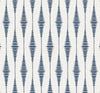 Seabrook Striped Ikat Navy Blue & Linen Wallpaper