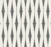 Seabrook Striped Ikat Ebony & Linen Wallpaper