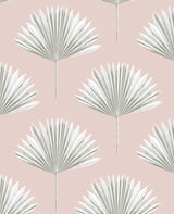 Seabrook Tropical Fan Palm Pink Mist Wallpaper