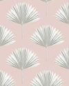 Seabrook Tropical Fan Palm Pink Mist Wallpaper