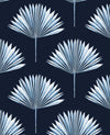 Seabrook Tropical Fan Palm Navy Blue Wallpaper