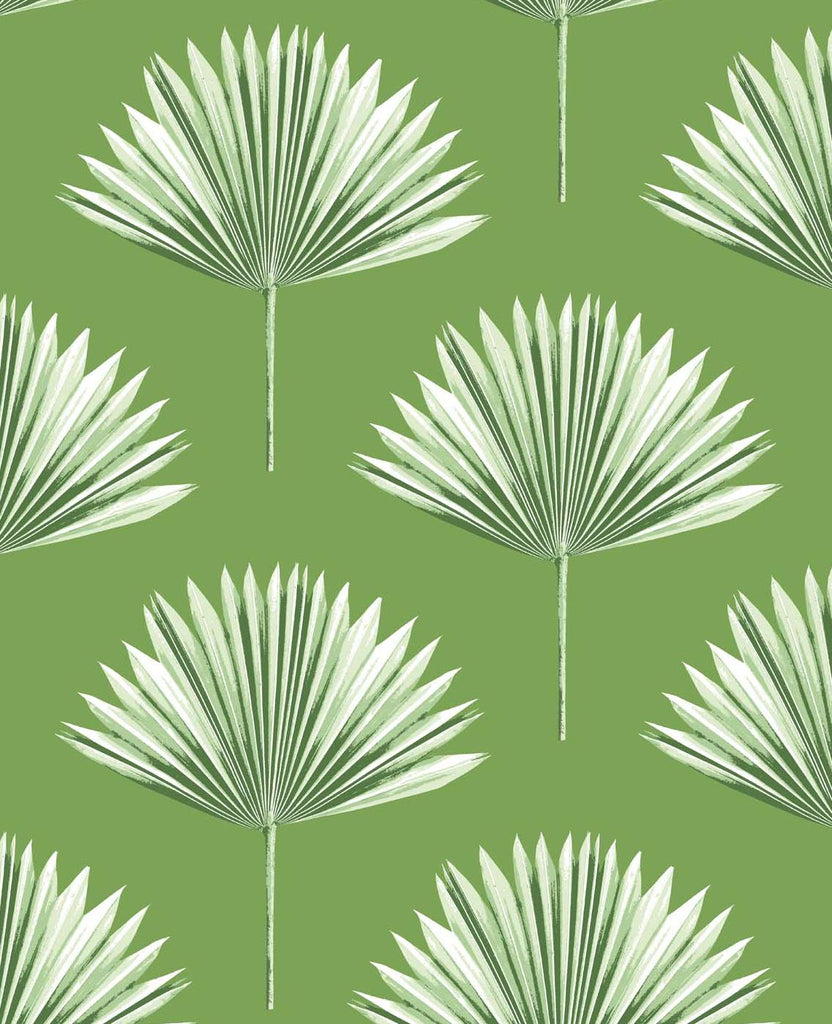 Seabrook Tropical Fan Palm Green Wallpaper