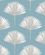 Seabrook Tropical Fan Palm Blue Patina Wallpaper