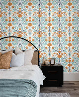 Seabrook Folk Floral Multicolored Wallpaper