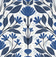 Seabrook Folk Floral Blue Sapphire & Pavestone Wallpaper