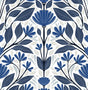 Seabrook Folk Floral Blue Sapphire & Pavestone Wallpaper