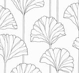 Seabrook Gingko Leaf Ebony Wallpaper