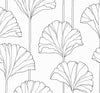 Seabrook Gingko Leaf Ebony Wallpaper