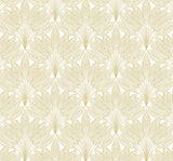 Seabrook Peacock Leaves Metallic Gold Wallpaper