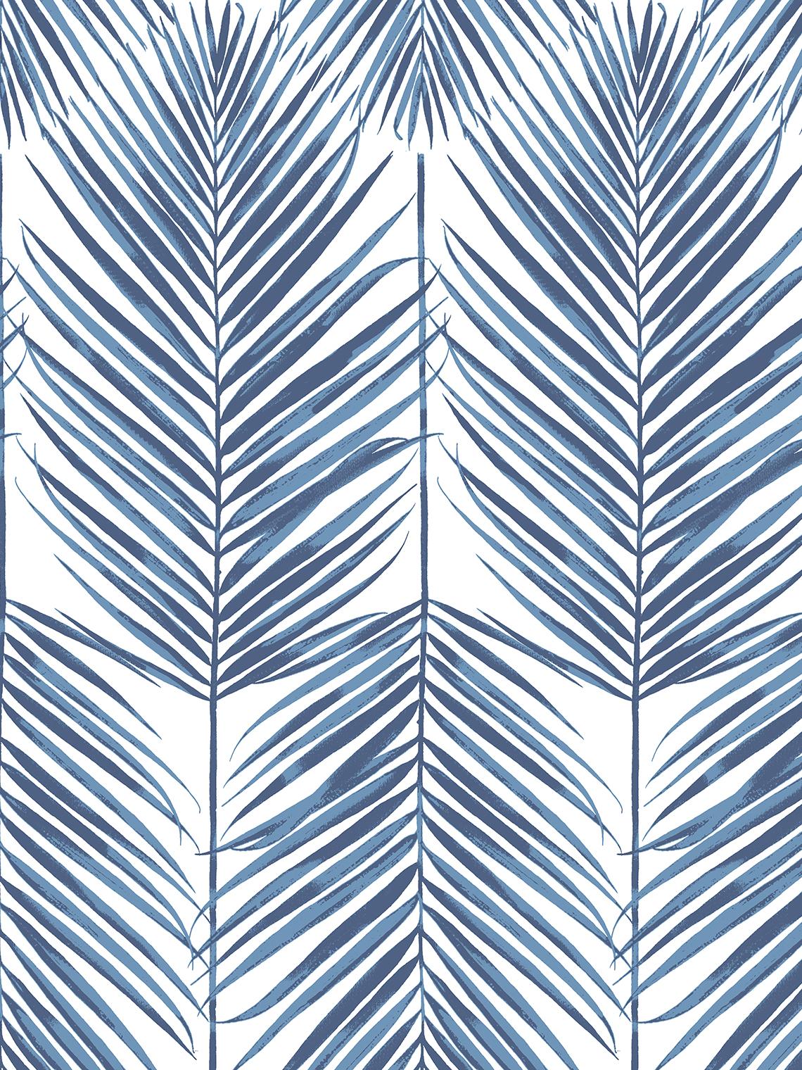 Seabrook Paradise Palms Coastal Blue Wallpaper