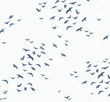 Seabrook Birds in Flight Navy Blue Wallpaper