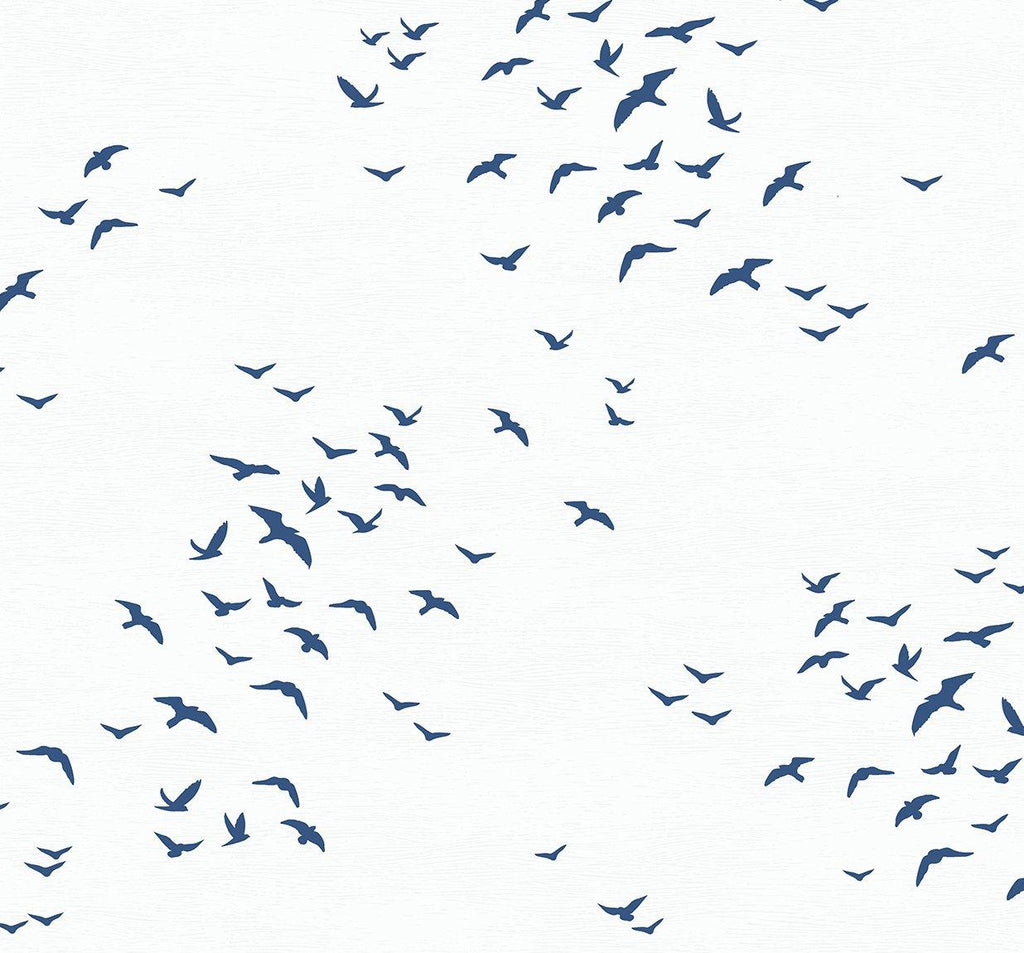 Seabrook Birds in Flight Blue Wallpaper