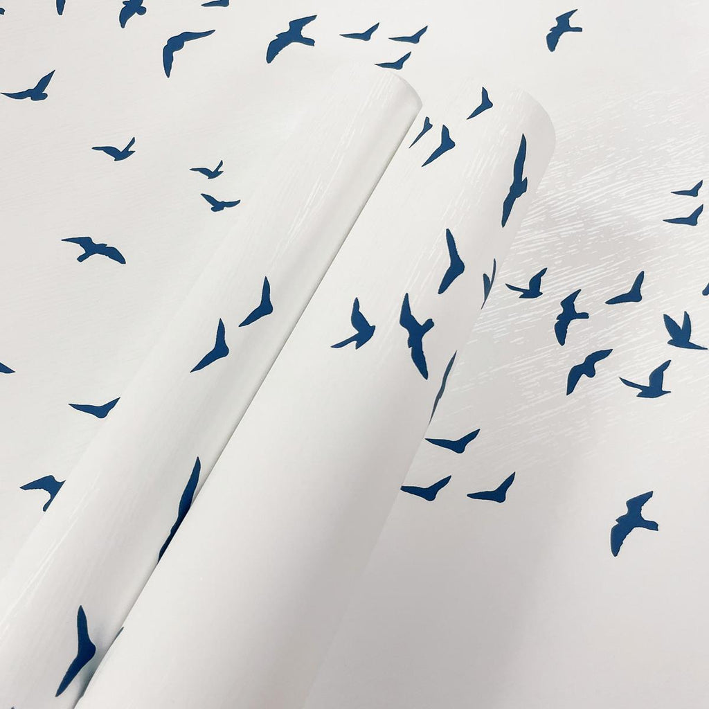 Seabrook Birds in Flight Blue Wallpaper