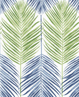 Seabrook Two Toned Palm Coastal Blue & Fern Green Wallpaper