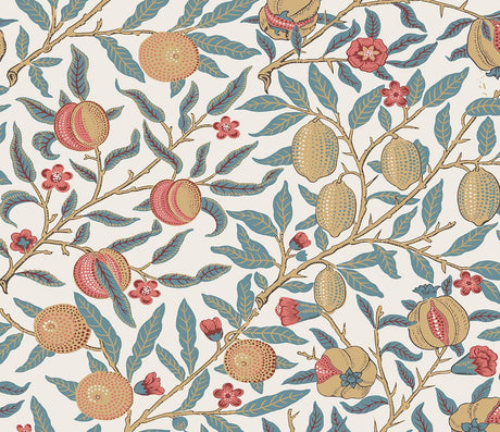 Seabrook Pomegranate Moonstone Blue & Light Ochre Wallpaper
