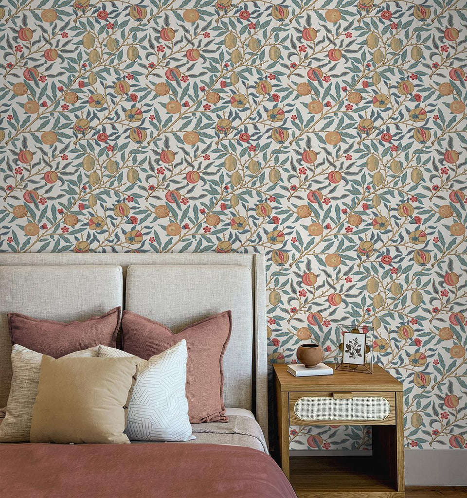 Seabrook Pomegranate Multicolored Wallpaper