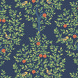 Seabrook Fruit Tree Navy Blue & Greenery Wallpaper