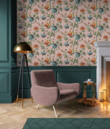 Seabrook Sanibel Floral Trail Pink Wallpaper