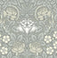 Seabrook Vintage Rose Alloy Grey Wallpaper