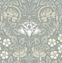Seabrook Vintage Rose Alloy Grey Wallpaper
