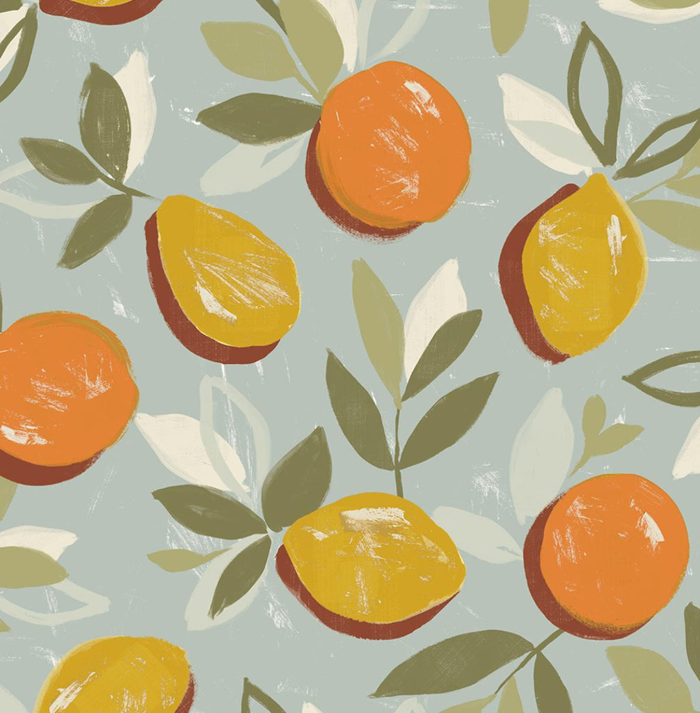 Seabrook Fruit Toss Grey Wallpaper