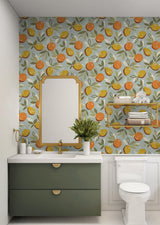 Seabrook Fruit Toss Grey Wallpaper