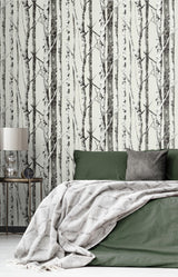 Seabrook Winter Birch Grey Wallpaper
