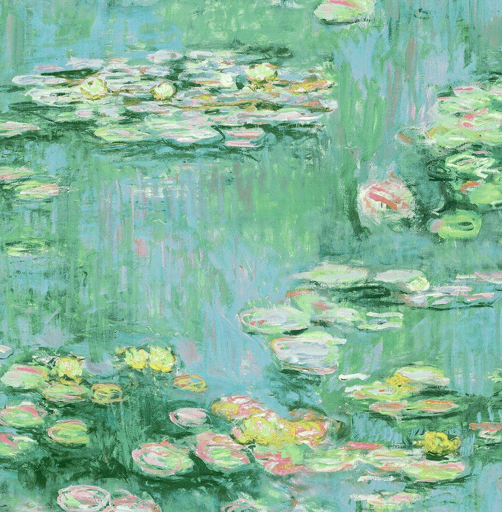 Seabrook Lily Pond Green Wallpaper
