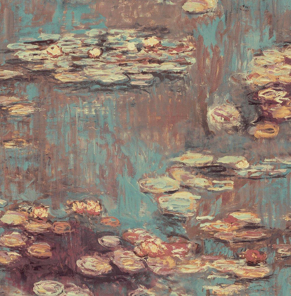 Seabrook Lily Pond Multicolored Wallpaper
